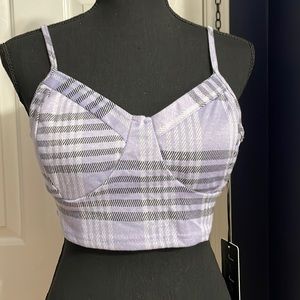 Brand New J for Justify Purple Plaid Crop Top